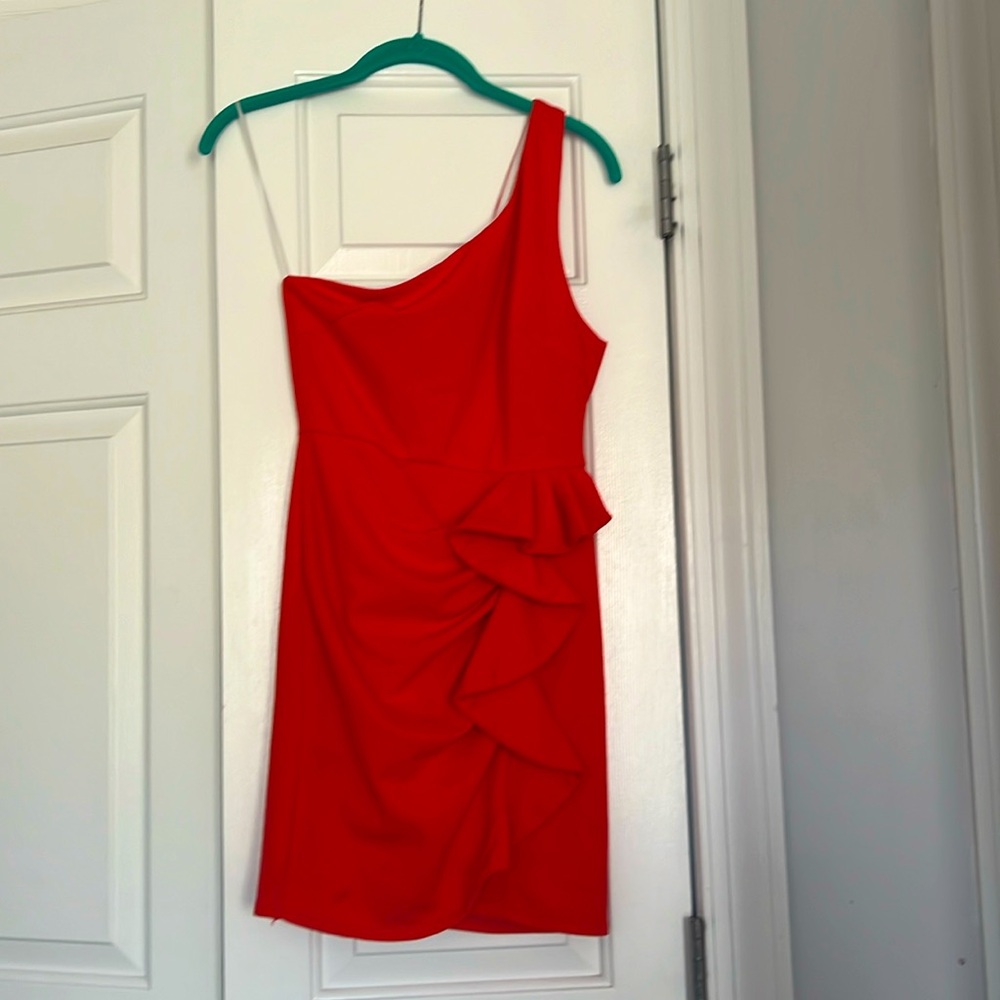 Hello Molly orange one shoulder dress